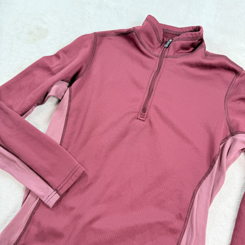 REI Womens Small Burgundy 1/4 Zip Pullover MTS Moisture Wicking Hiking Top S